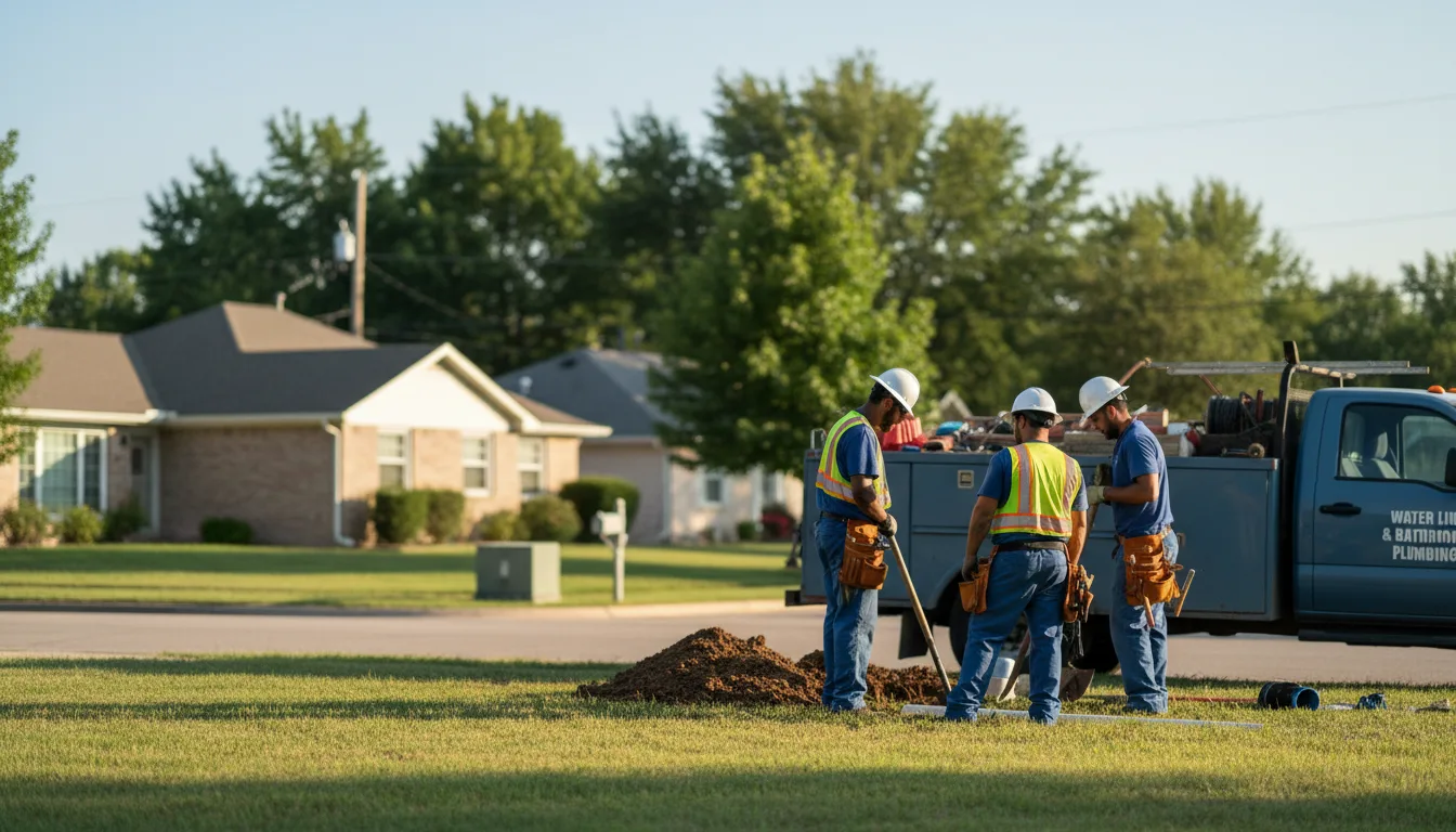 Residential water line and bathroom plumbing service in Girard, TX
